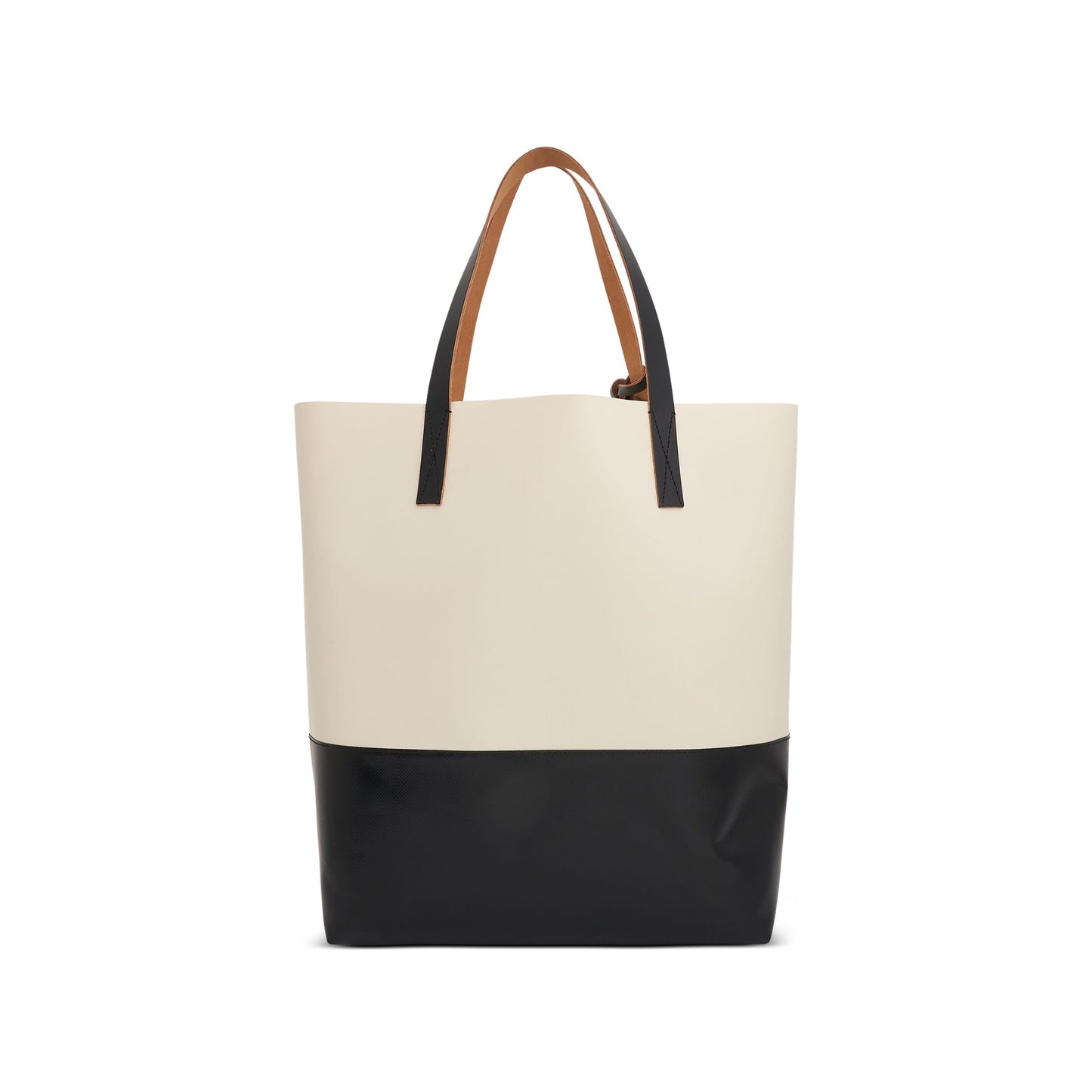 Tribeca Shopping Bag in Silk White/Black