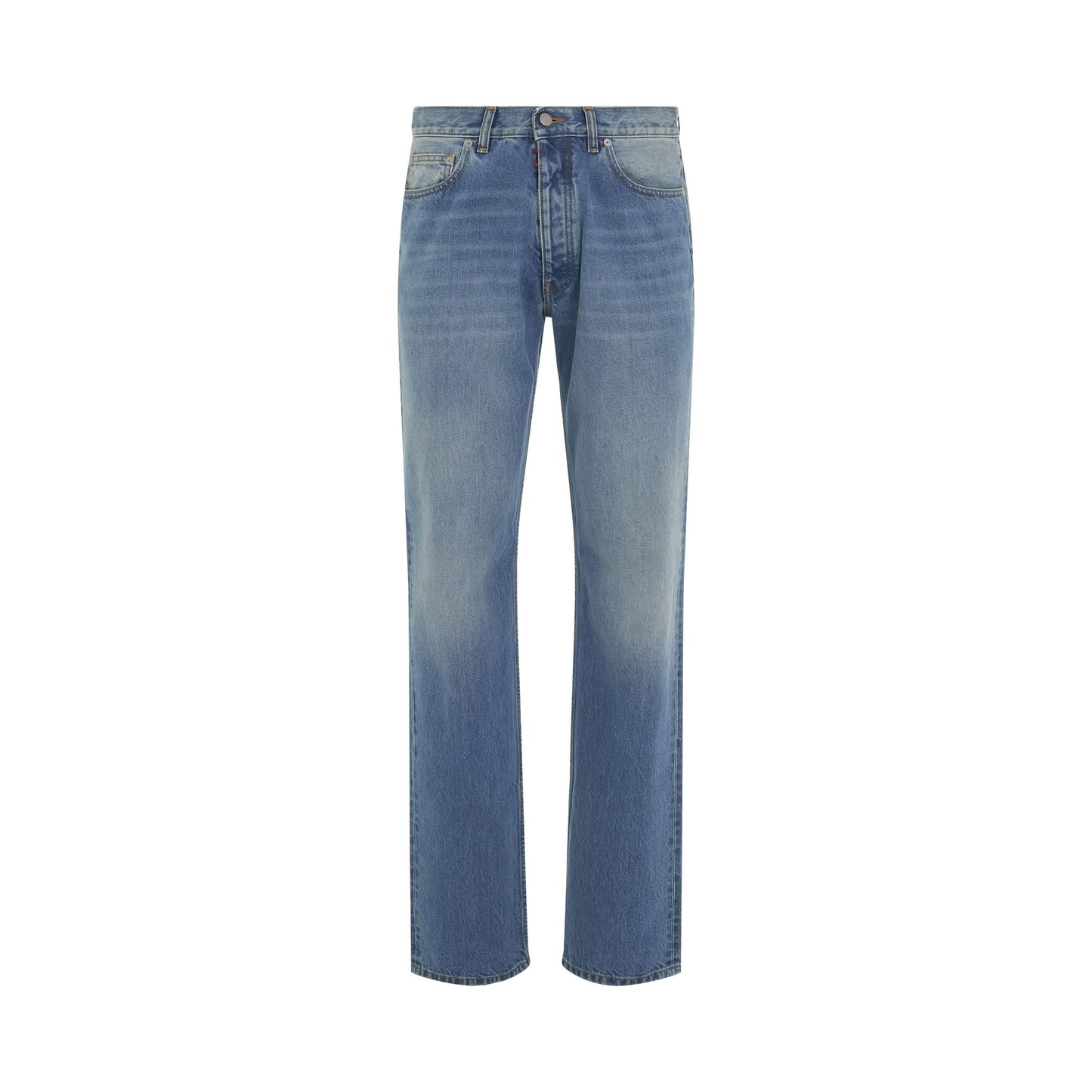 Straight Leg Denim Jeans in Blue