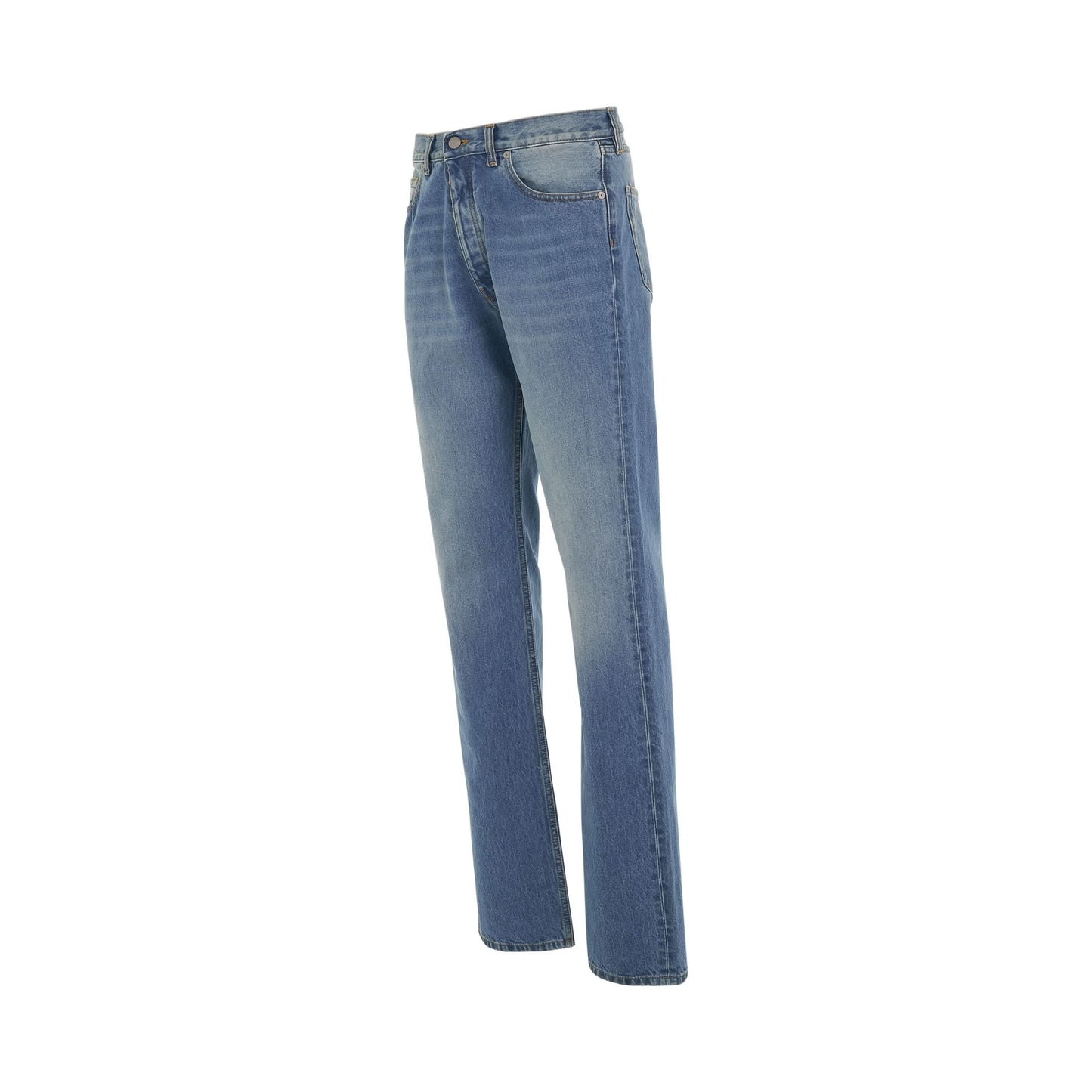 Straight Leg Denim Jeans in Blue