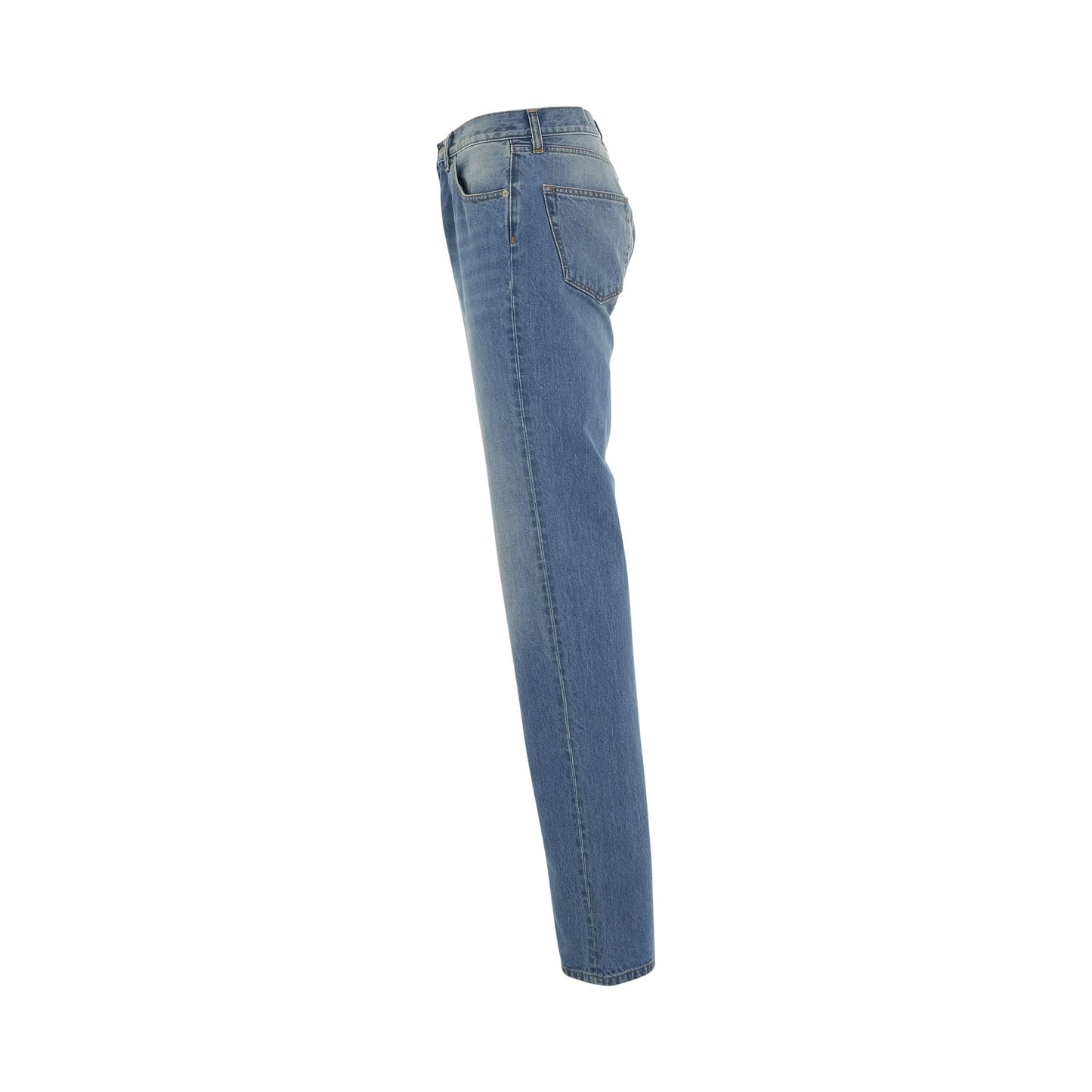 Straight Leg Denim Jeans in Blue