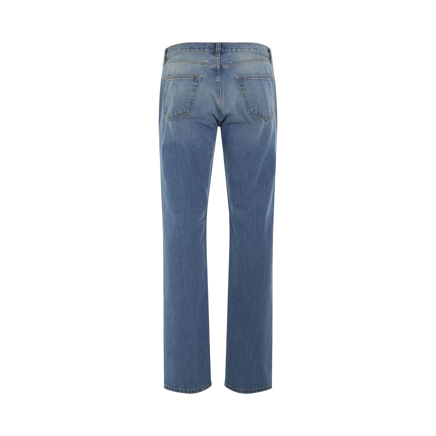 Straight Leg Denim Jeans in Blue