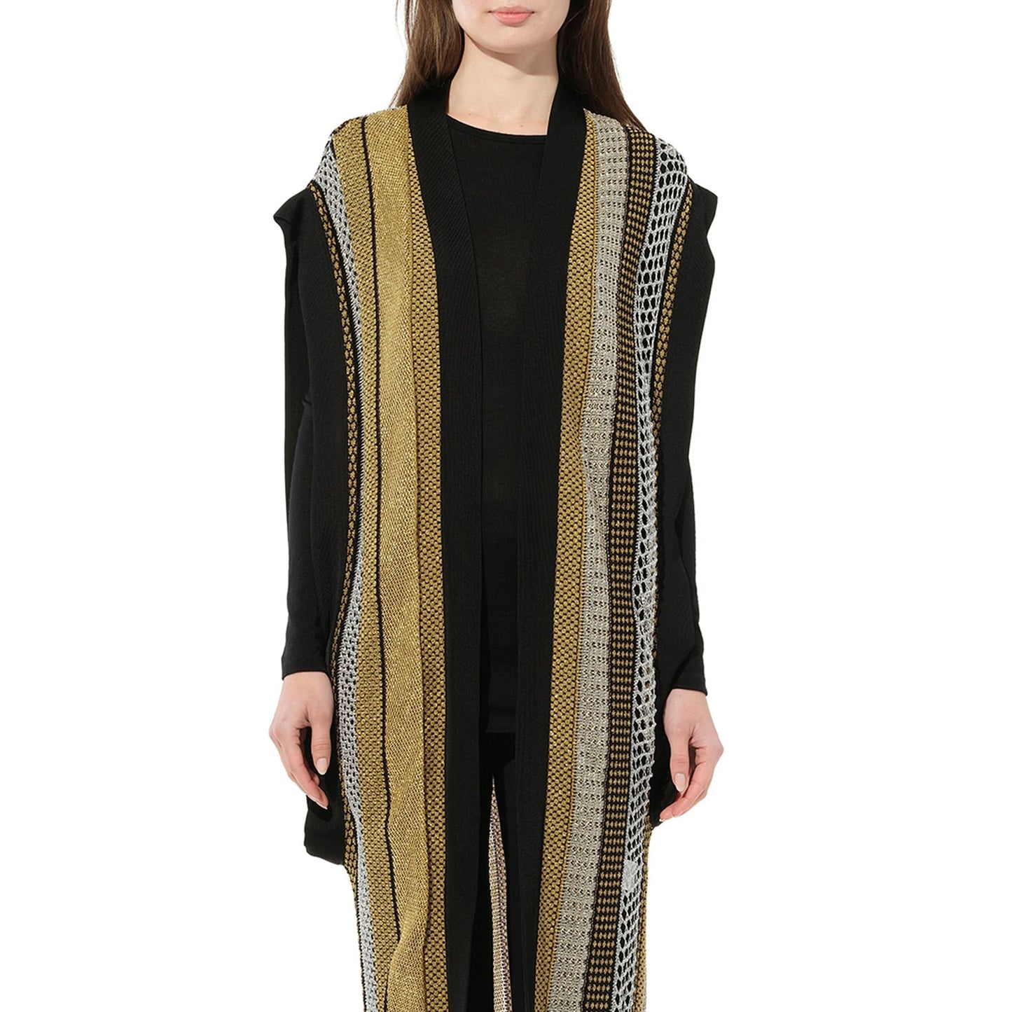 Sleeveless Cardigan Knit in Black