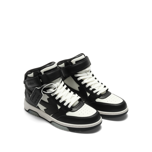 Out of Office Mid Top Leather Sneaker in White/Black