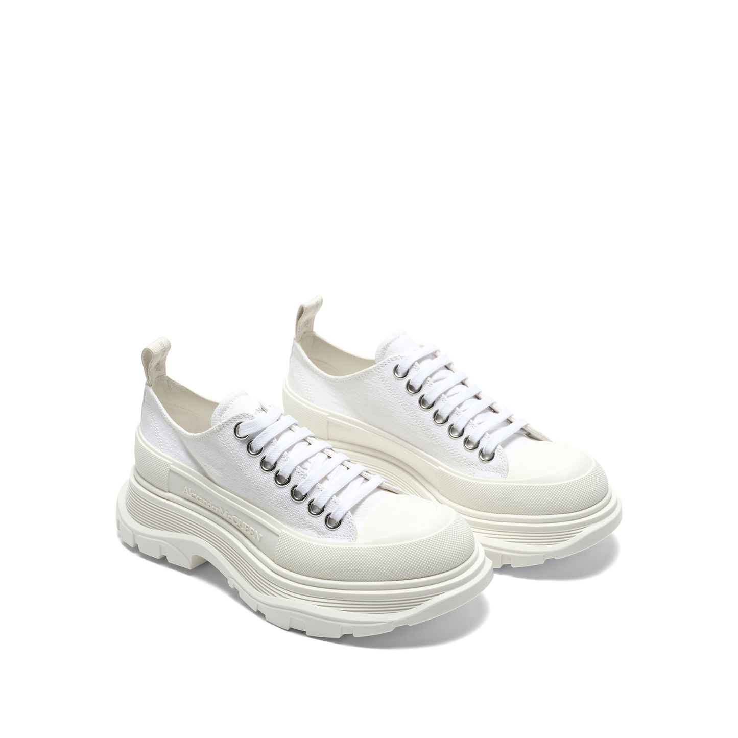 Tread Slick Canvas Lace-Up Shoes in White