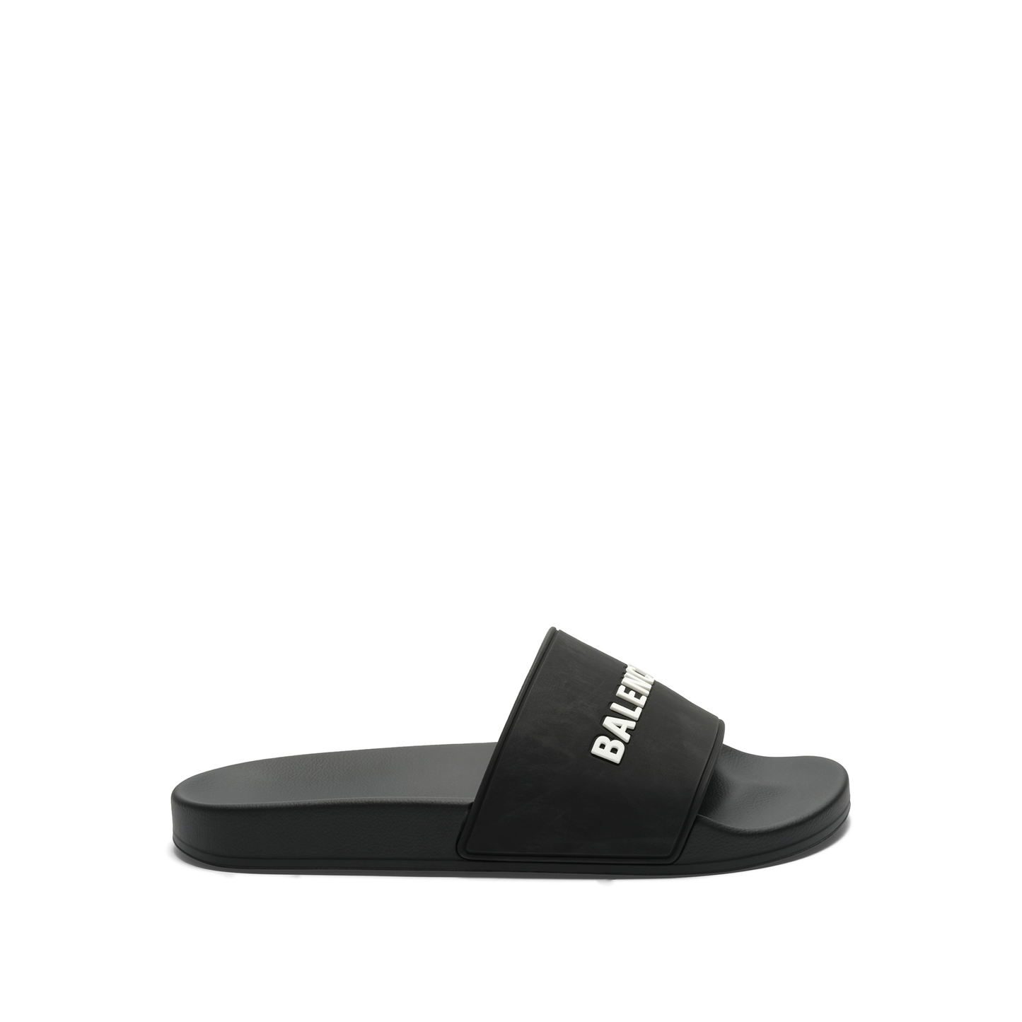 3D Logo Rubber Pool Slide Sandal in Black/White