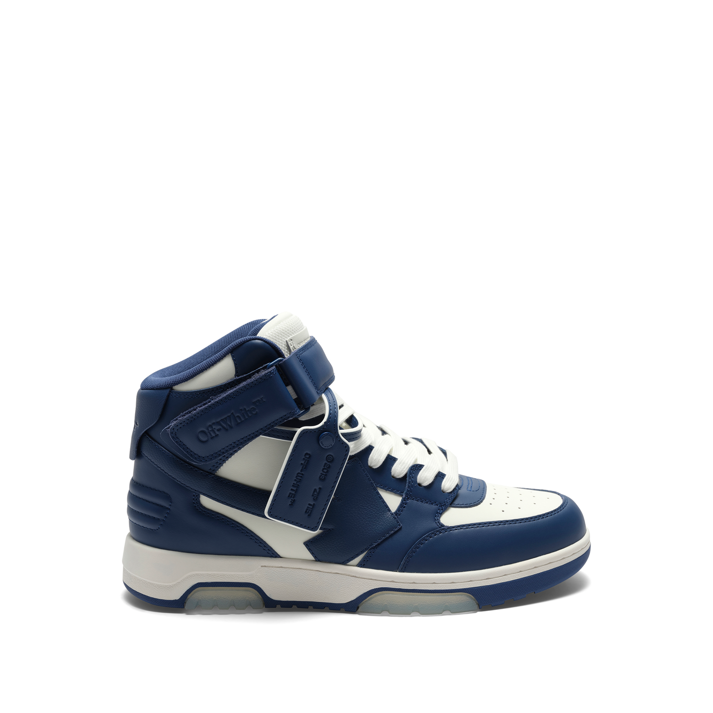 Out of Office Mid Top Leather Sneaker in White/Royal Blue