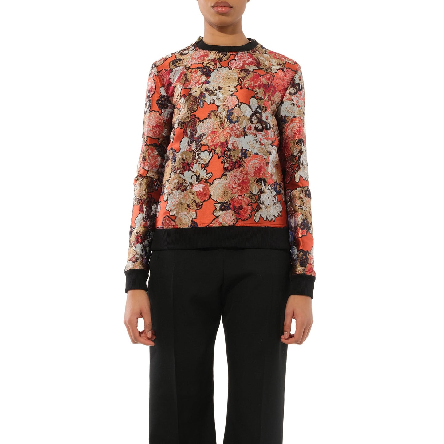 Flower Sweatshirt in Orange/Black