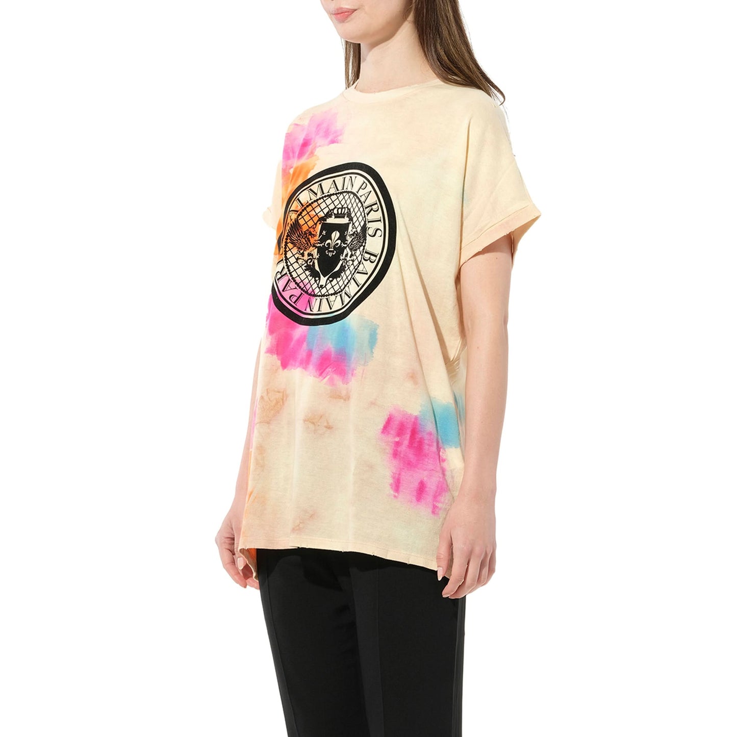 Tie-Dye Crest T-Shirt in Multicolor