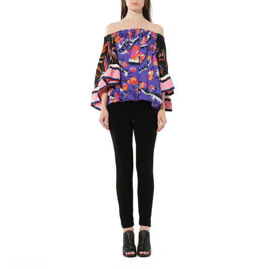 Print Top in Purple/Black/Pink