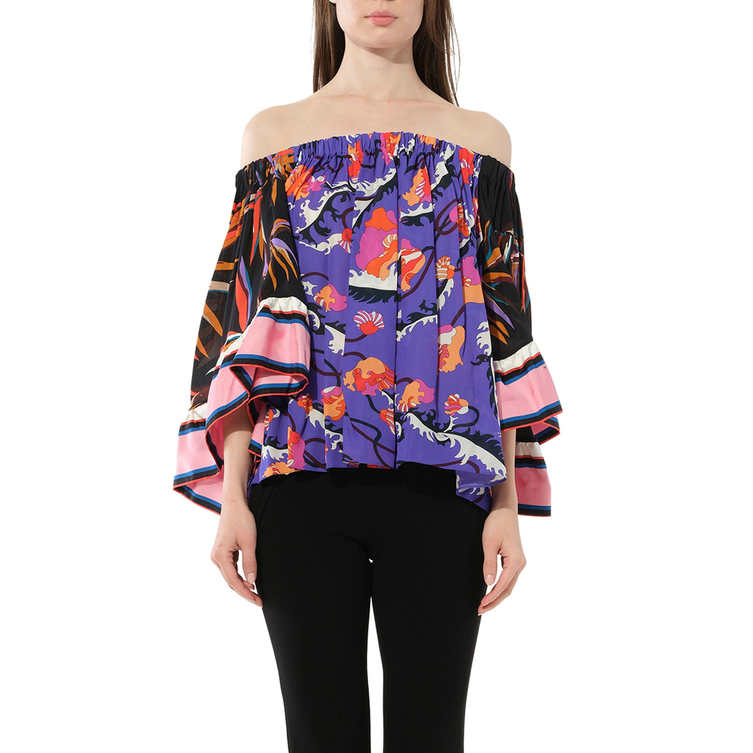 Print Top in Purple/Black/Pink