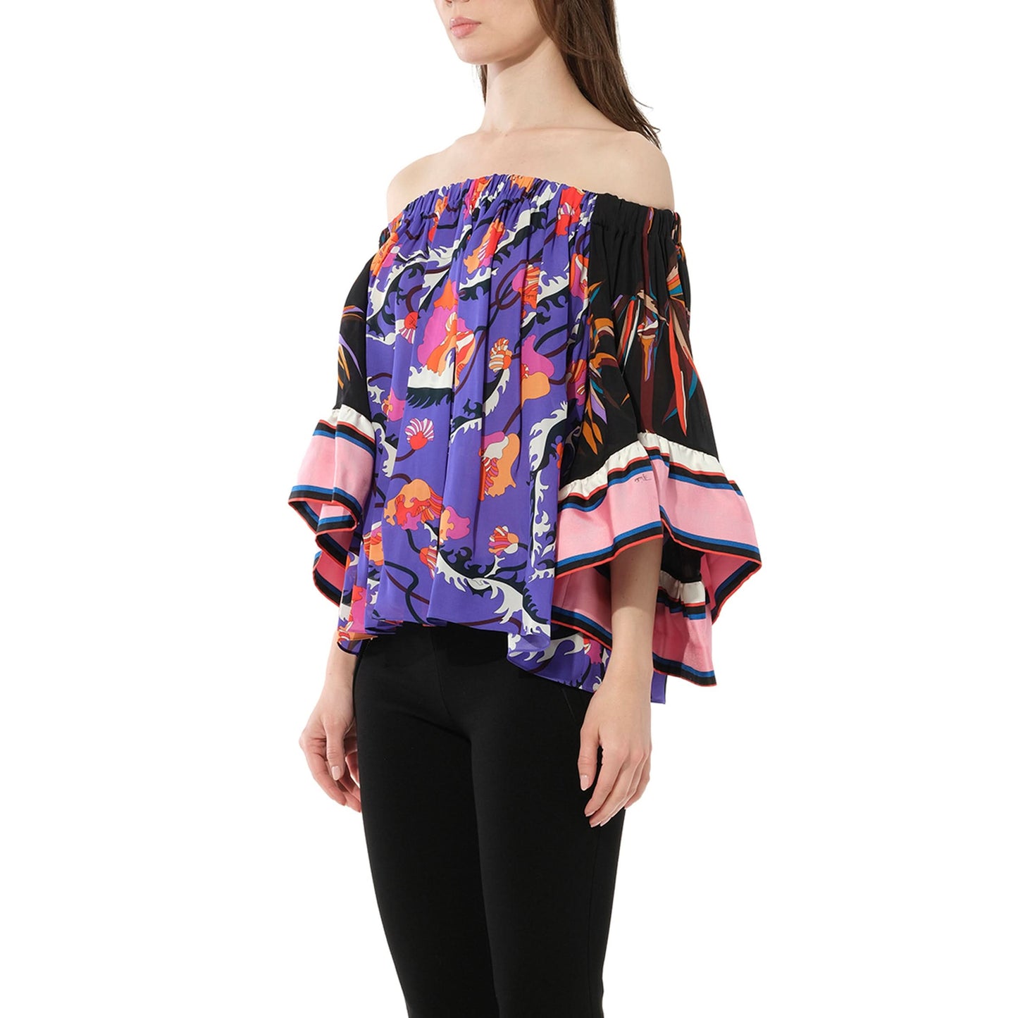 Print Top in Purple/Black/Pink