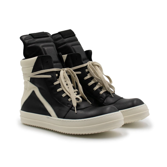 Geobasket Leather Sneaker in Black