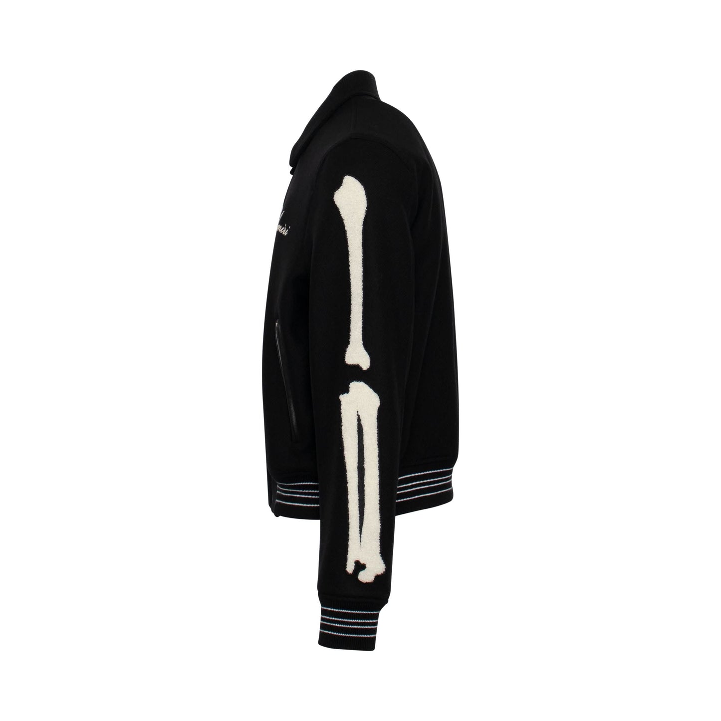 Bones Varsity Jacket in Black