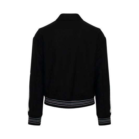 Bones Varsity Jacket in Black