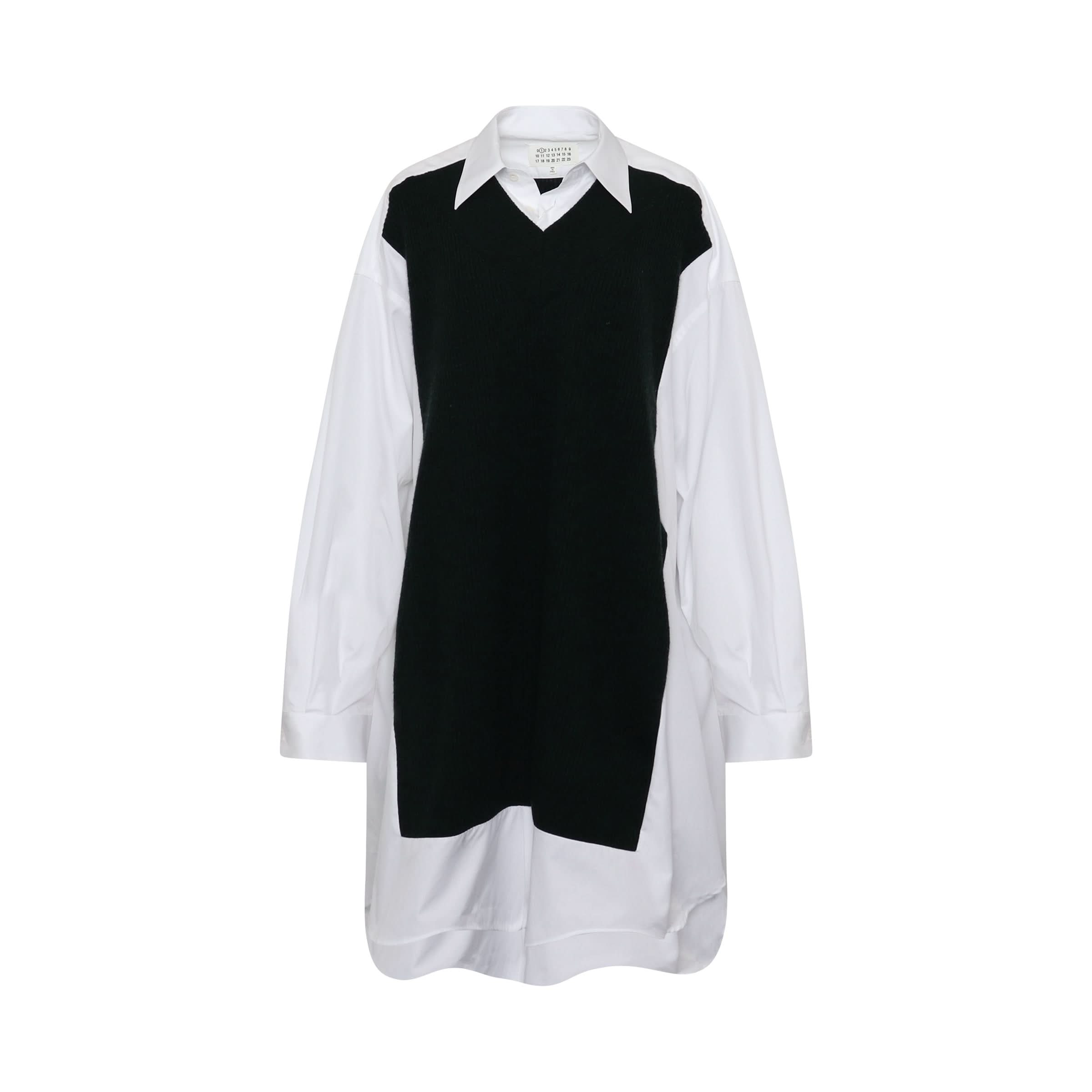 Oversize Panelled Shirt in White