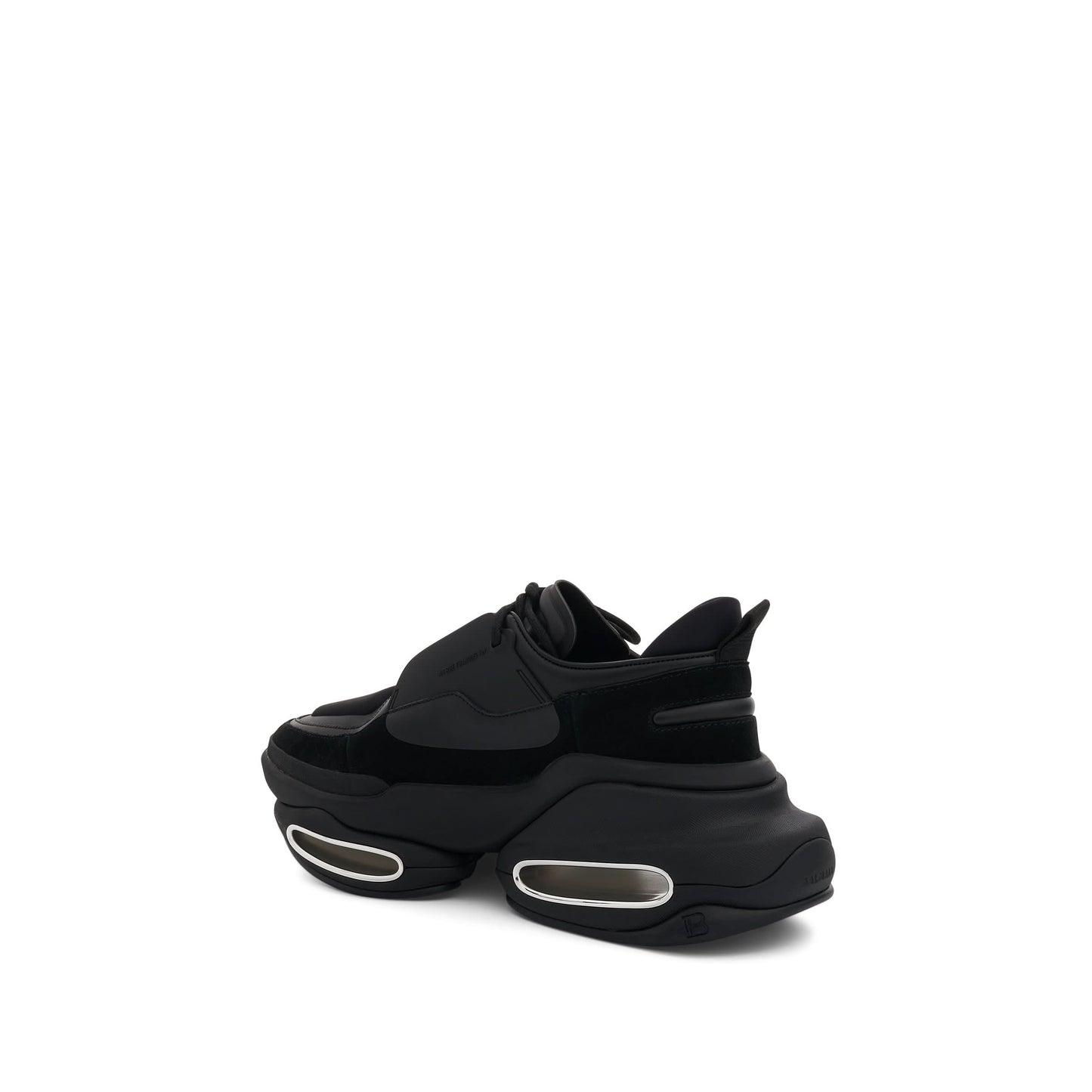 B-Bold Low Puffy Neoprene 
Calfskin Sneaker in Black