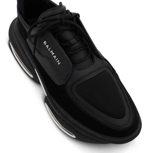 B-Bold Low Puffy Neoprene 
Calfskin Sneaker in Black