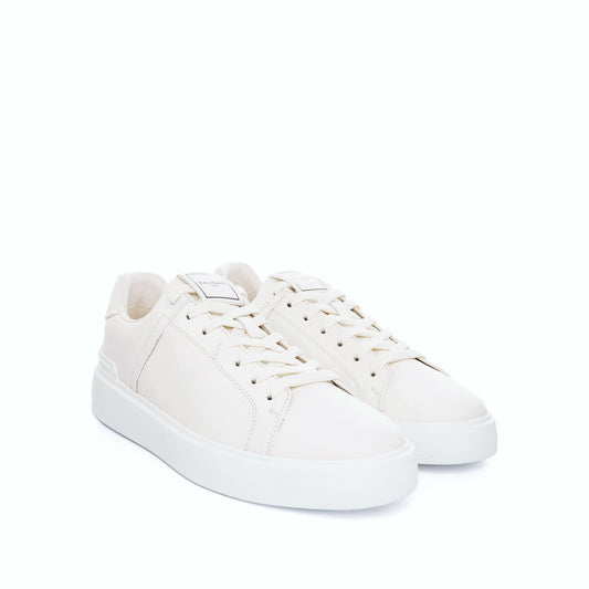 B Court Calfskin Sneaker in White