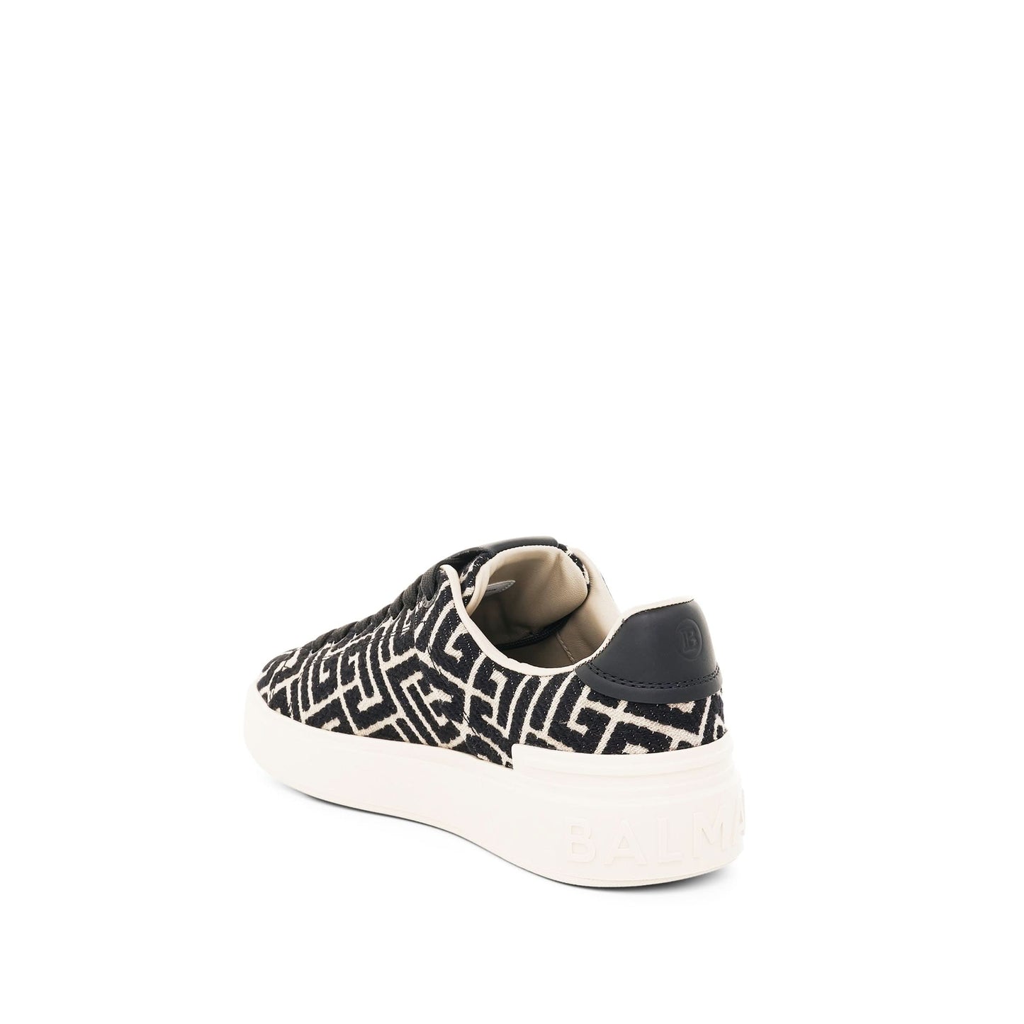 B-Court Monogram Jacquard Sneaker in Ivory/Black