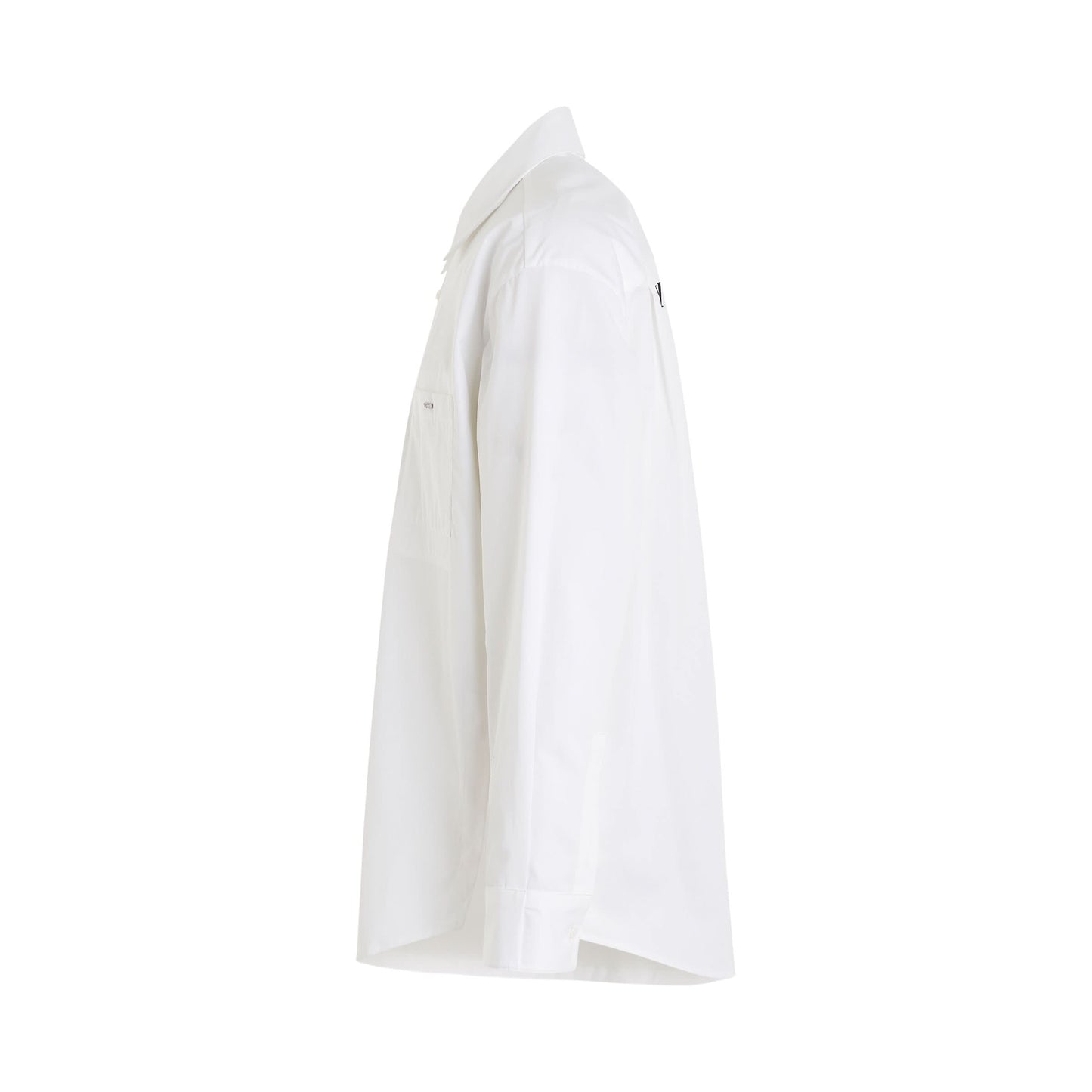 Back Logo Pocket Shirt in White