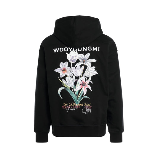 Colour Changing Flower Print Hoodie in Black