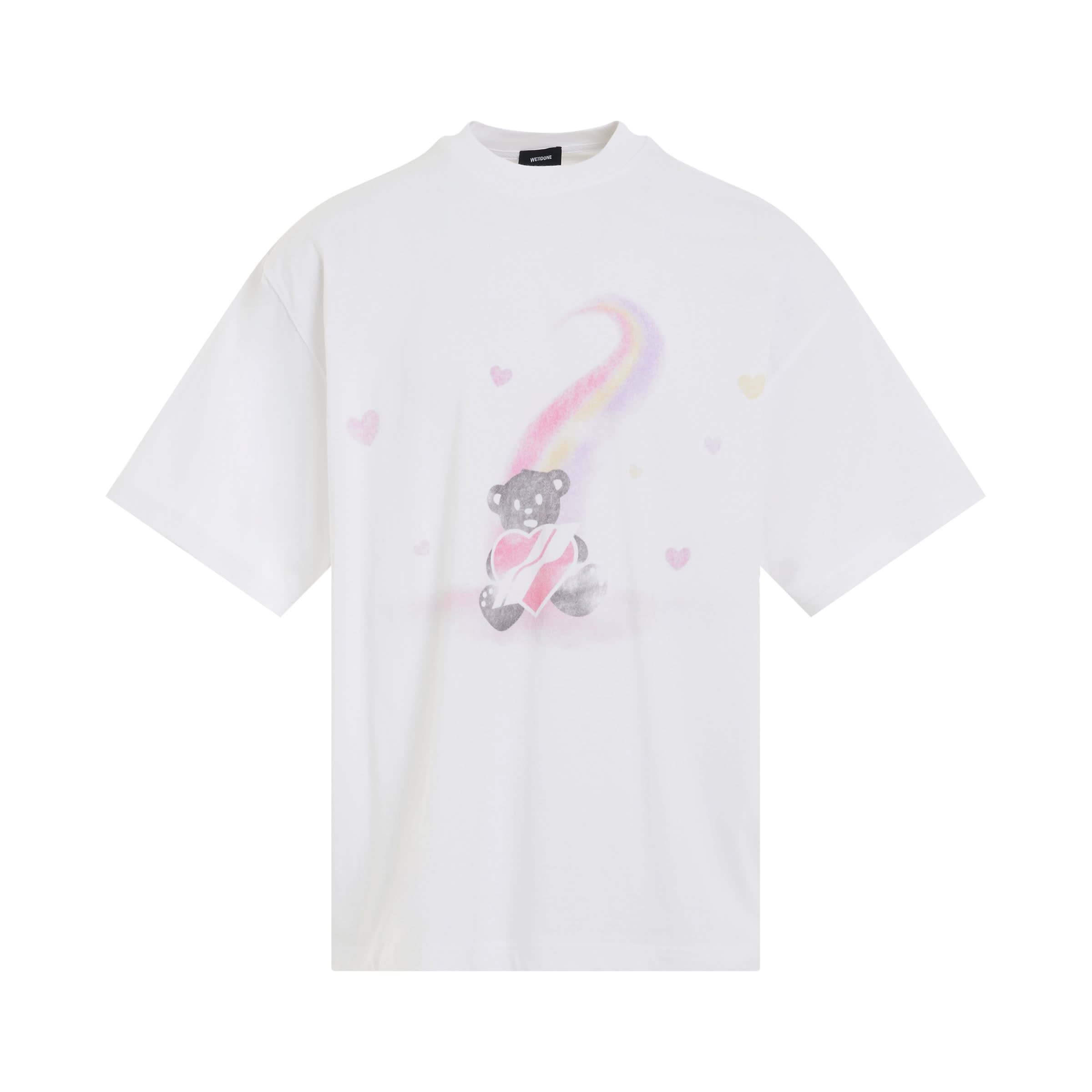 Teddy Bear Print T-Shirt in White