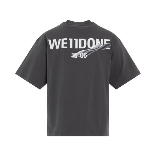 Wave Logo Short Sleeve T-Shirt in Charcoal