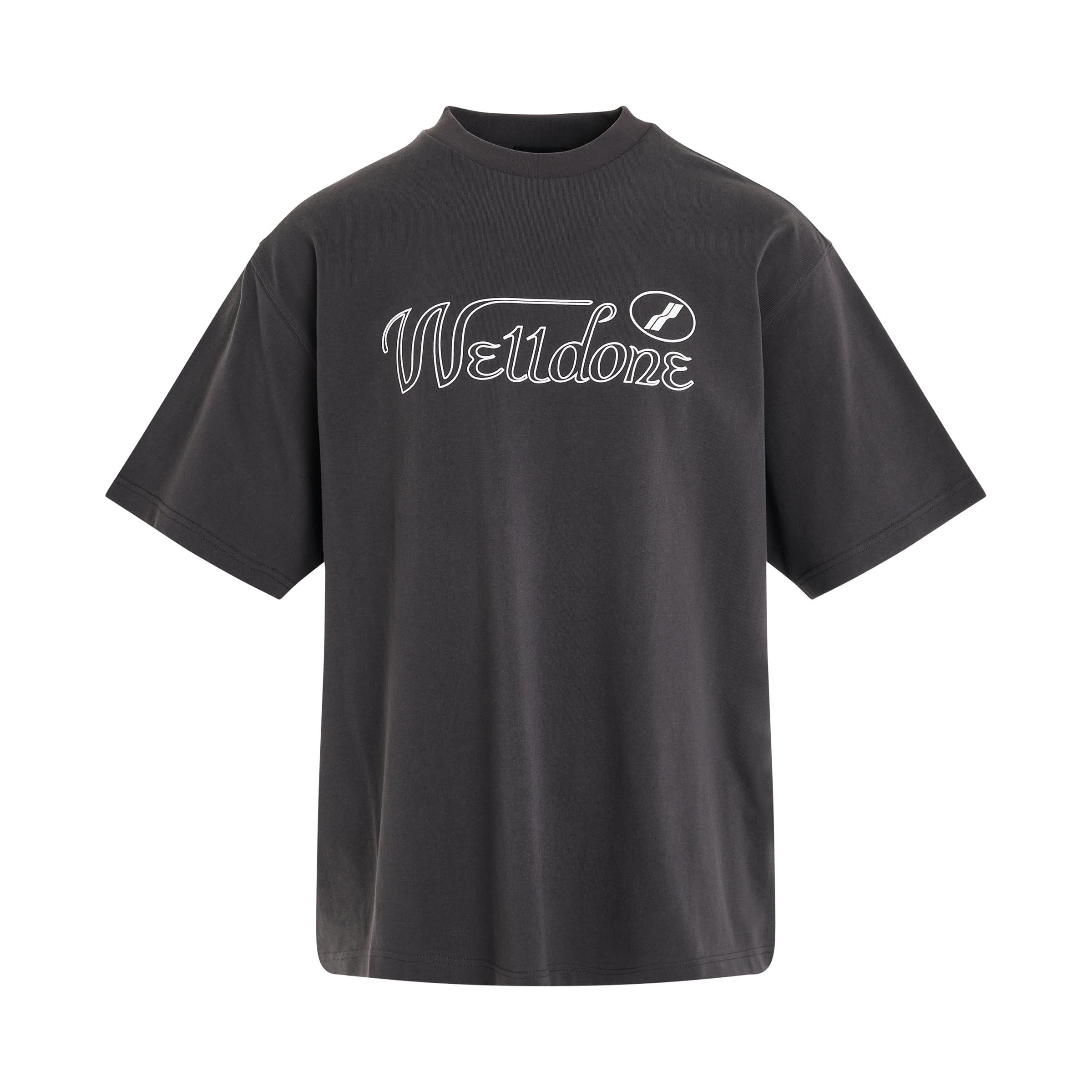 Cursive Symbol Logo Large T-Shirt in Charcoal