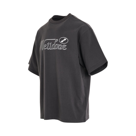 Cursive Symbol Logo Large T-Shirt in Charcoal