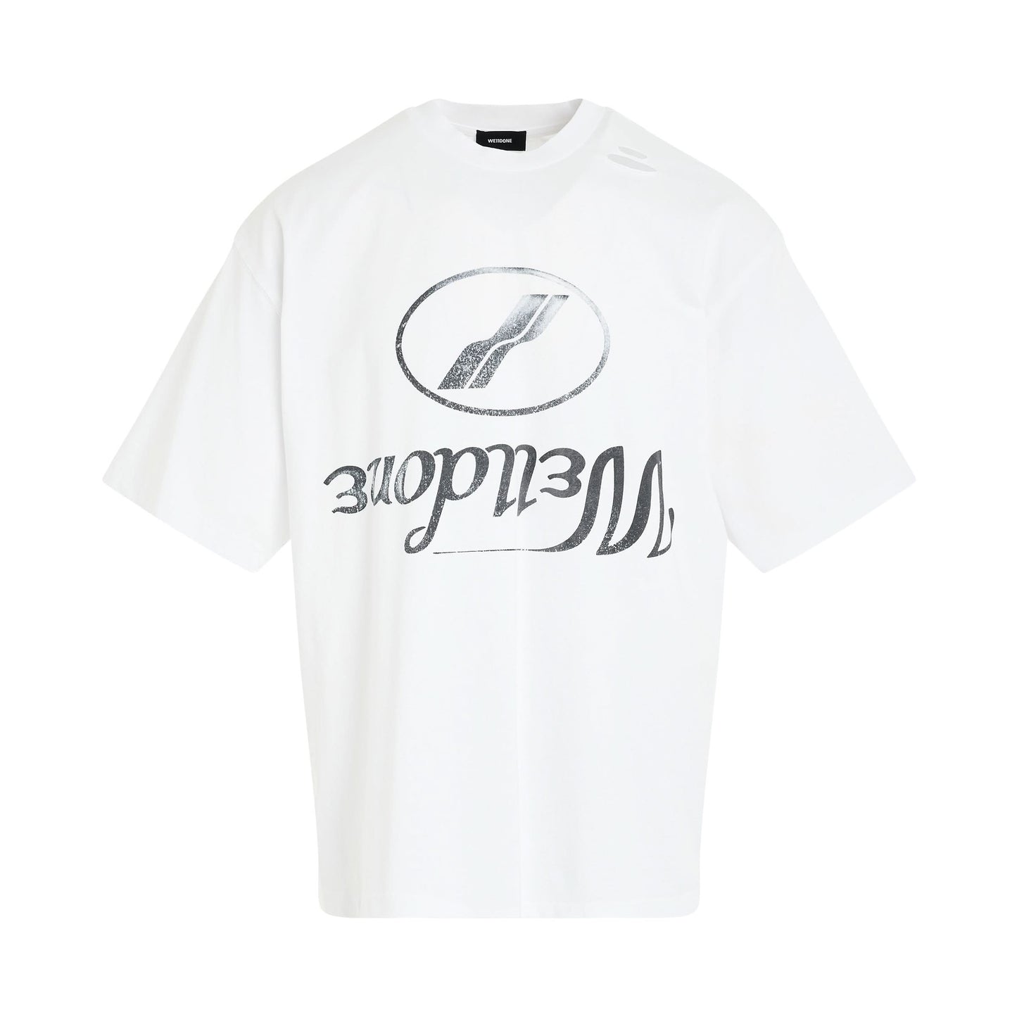 Destroyed Reverse Logo T-Shirt in White