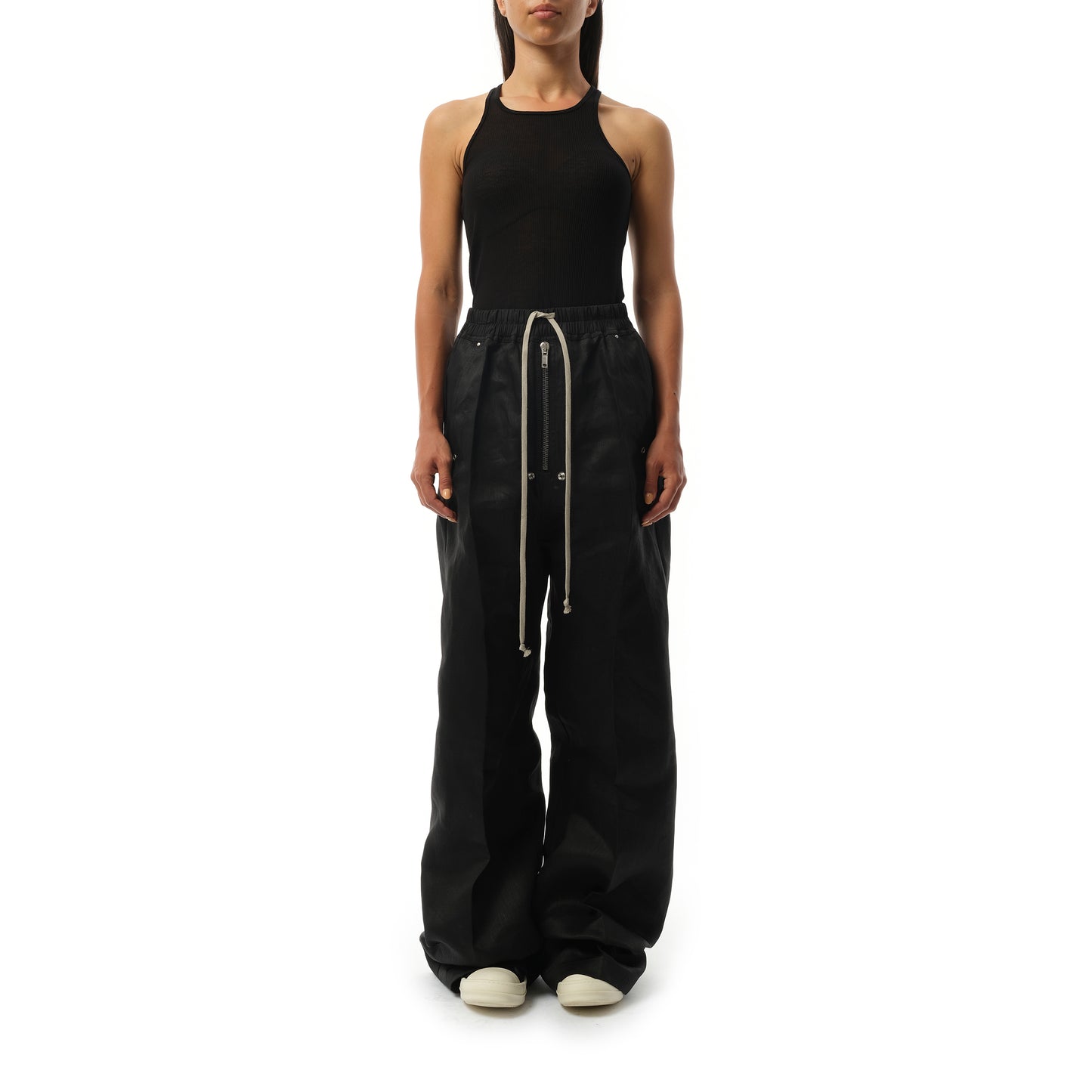 Linen Wide Bela Pants in Black