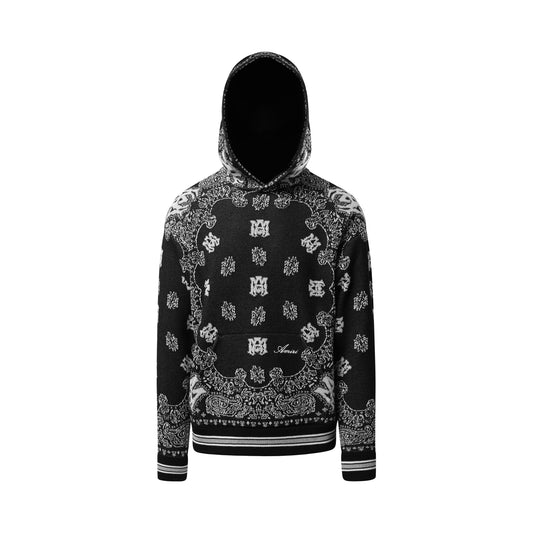 Bandana Hoodie in Black/White