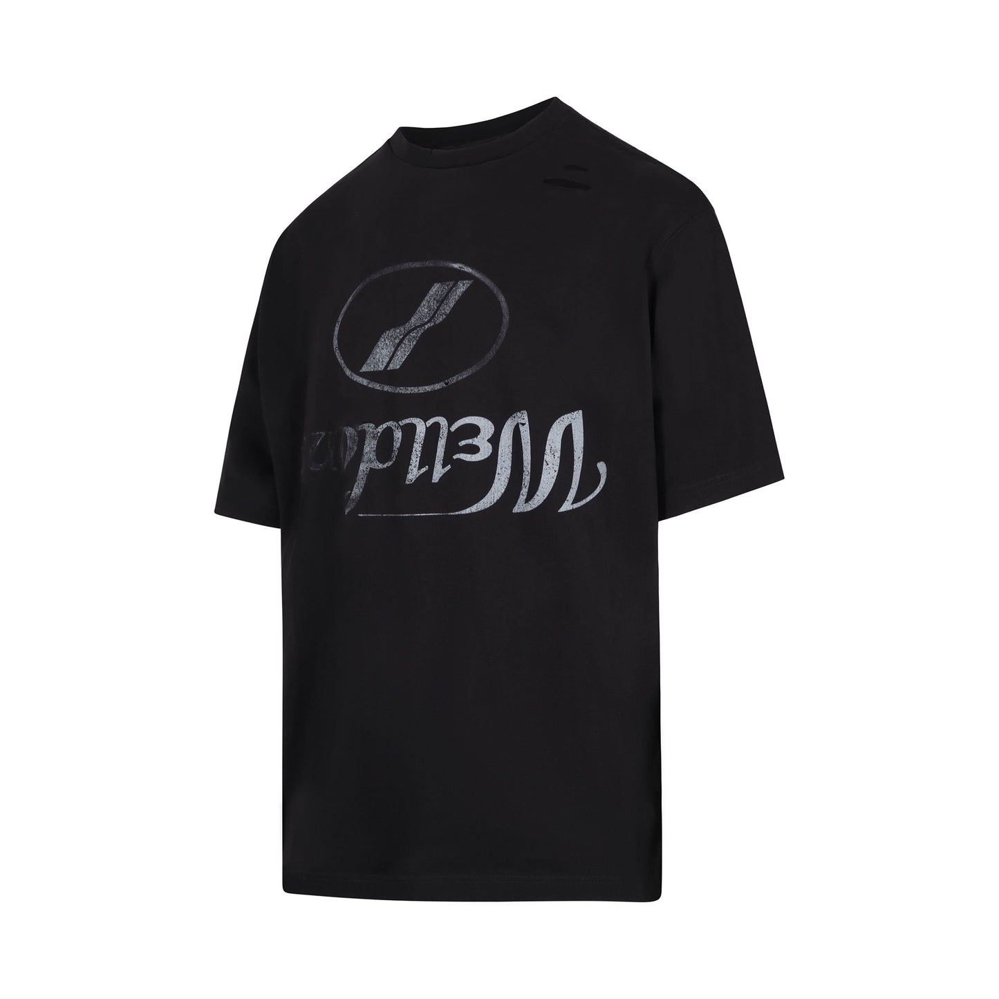 Destroyed Reverse Logo T-Shirt in Black