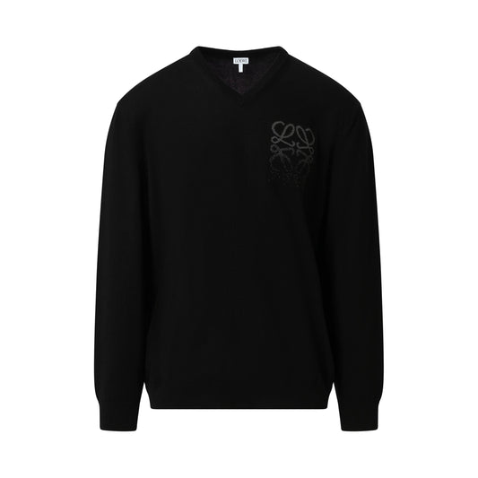 Anagram Sweater in Black/Dark Grey