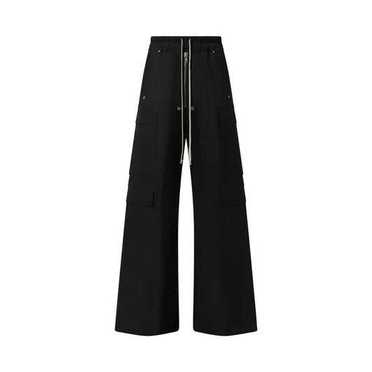 Cotton Poplin Cargobelas Pants in Black