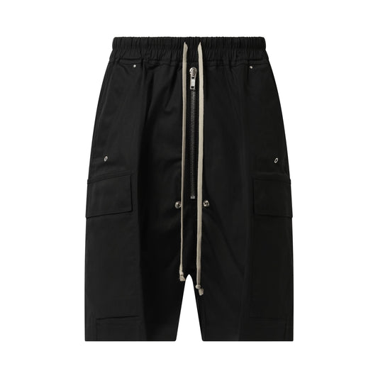 Cotton Poplin Cargobela Shorts in Black