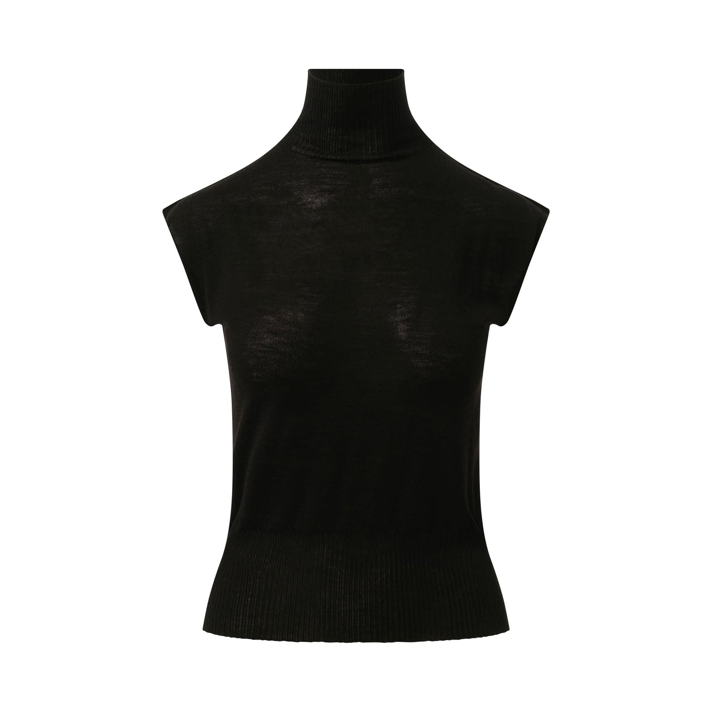 Sleeveless Turtle Top in Black