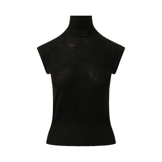 Sleeveless Turtle Top in Black