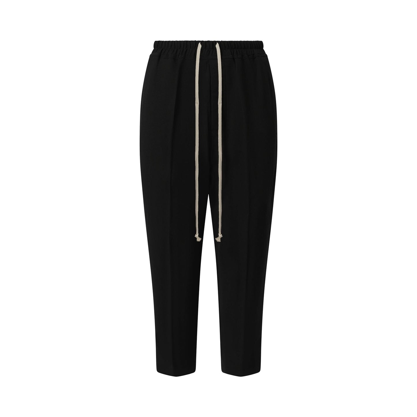 Wool Cropped Drawstring Astaires Pants in Black