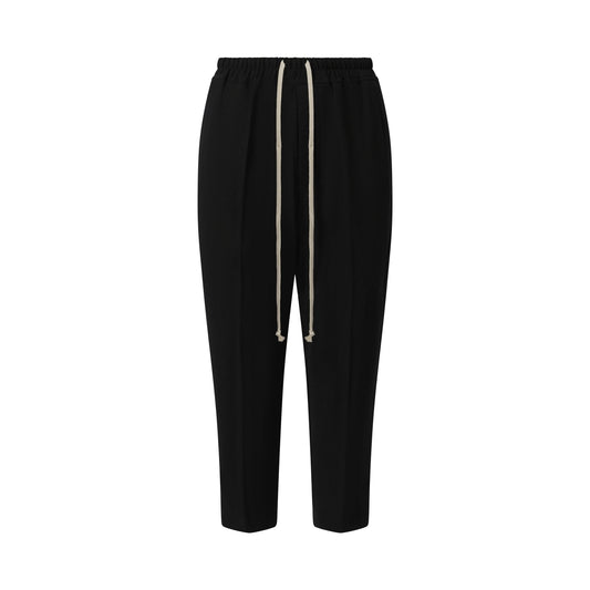 Wool Cropped Drawstring Astaires Pants in Black