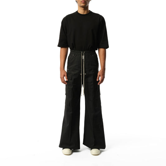 Cotton Poplin Cargobelas Pants in Black