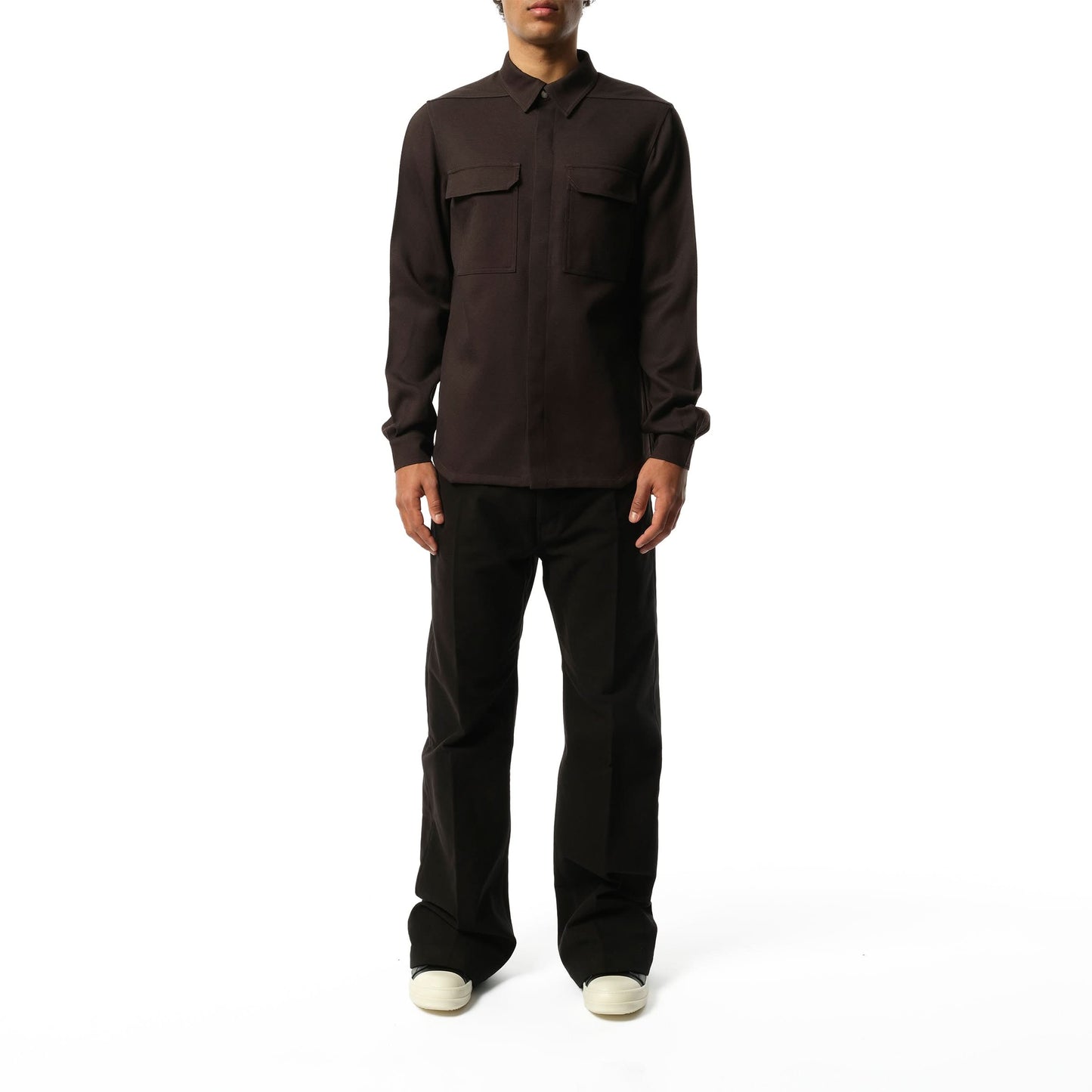 Wool Drill Outer Shirt in Dark Dust