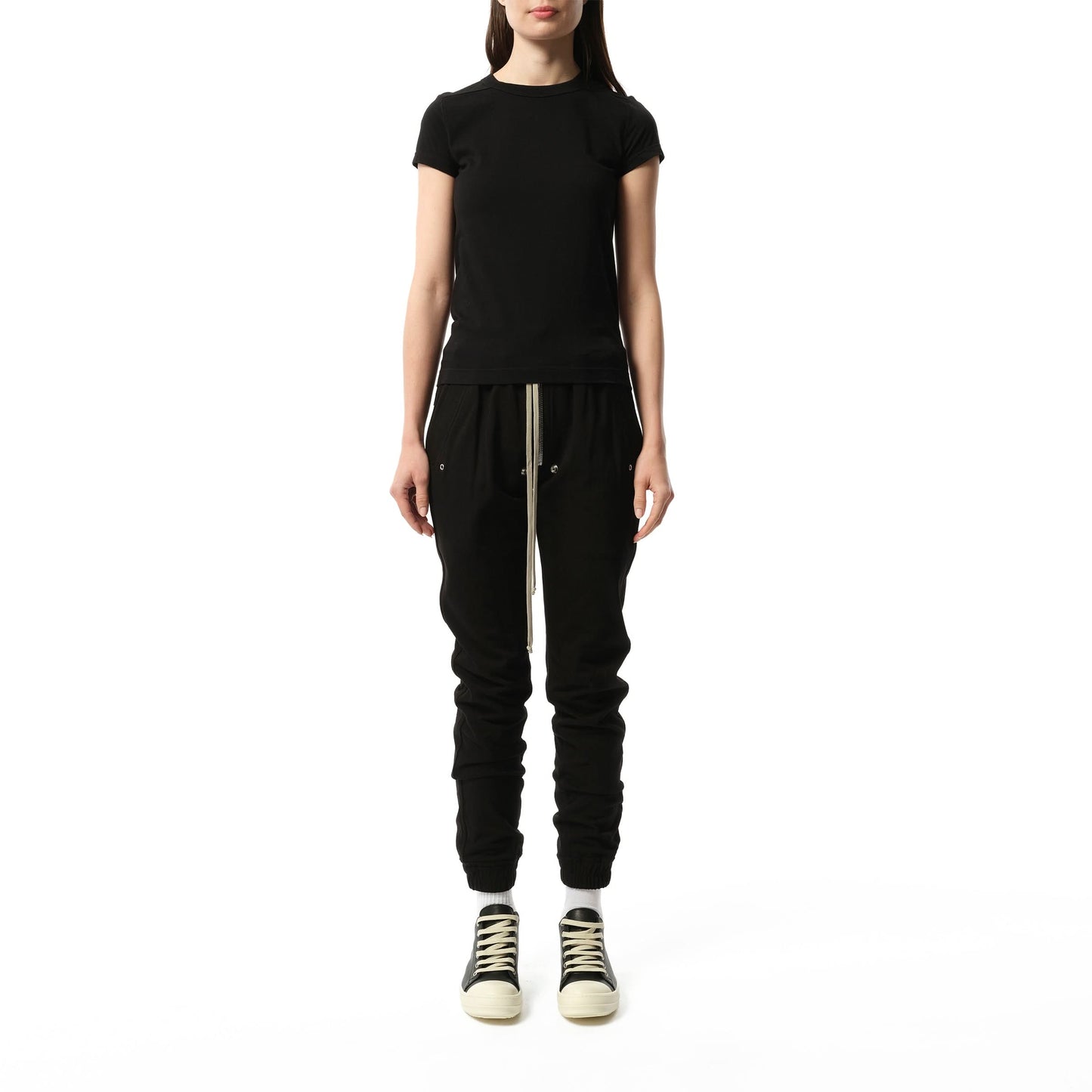 Cotton Jersey Cropped Level T-Shirt in Black