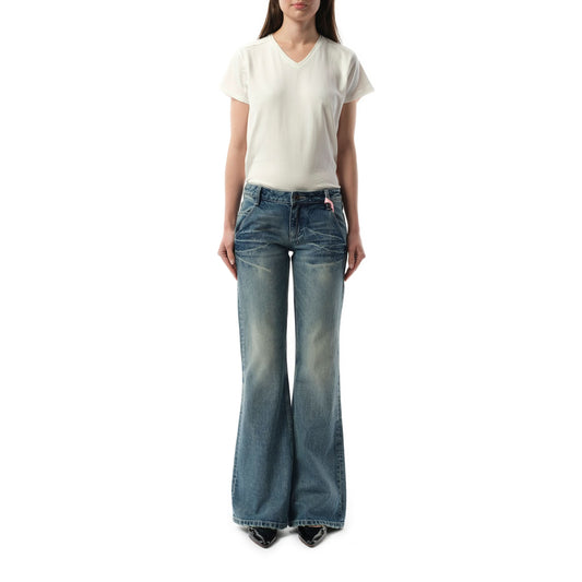 Low-rise Slim Fit Flared Jeans in Light Blue