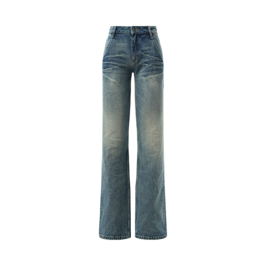 Low-rise Slim Fit Flared Jeans in Light Blue