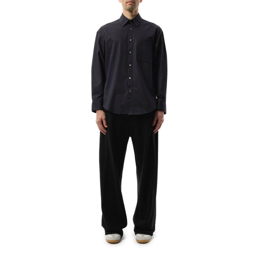 Logo Poplin Shirt in Navy