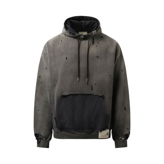 Sun Faded Hoodie in Black