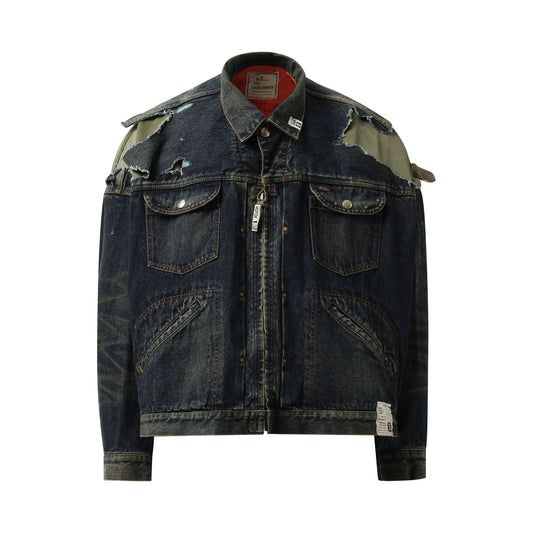 Layer Denim x Flight Jacket in Indigo