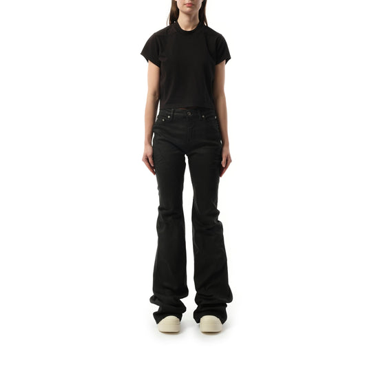 Bias Bootcut Denim Pants in Black Wax