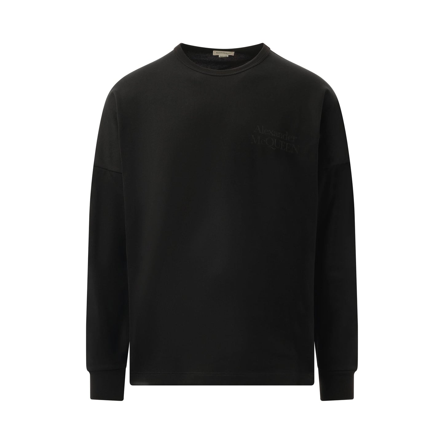 Long Sleeve Exploded Logo T-Shirt in Black/Black